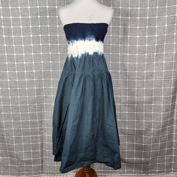 J. Crew Strapless drop-waist dress in dip-dye - Picture 3 of 9